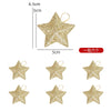 6Pcs Glitter Gold Silver Star Christmas Ornaments Star Embellishments Pendants for Xmas Tree Hanging Christmas Party Decorations