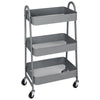 JHK 3 Tier Metal Storage Kitchen Cart with Lockable Wheels Mobile Shelving Unit Utility Rolling Organizer For Home Narrow Places