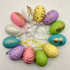 12Pcs Colorful Easter Eggs Hanging Pendant Ornament Rabbit Painting Egg Decor Happy Easter Party Decoration Home Kid Gifts 2025