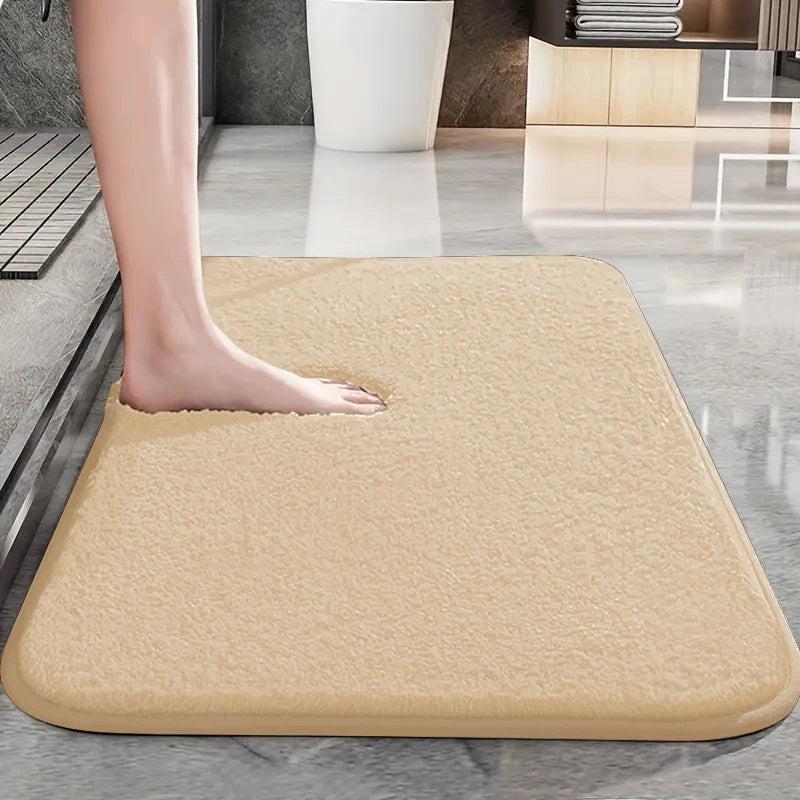 Tapis de salle de bain épais, couleur unie, ultra-doux, antidérapant, absorbant, pour salle de douche, tapis de baignoire, paillasson résistant à la saleté