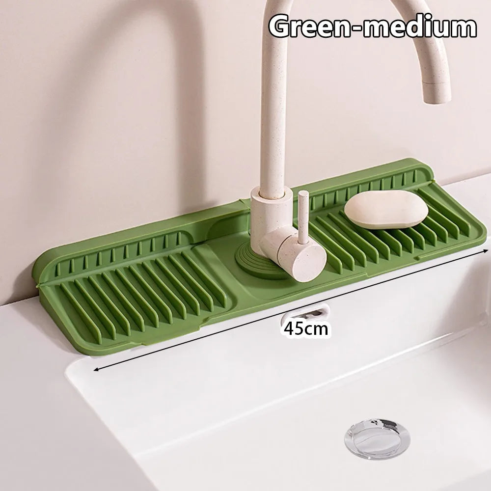 Silicone Faucet Draining Mat – Quick-Dry Water-Absorbent Countertop Sink Protector