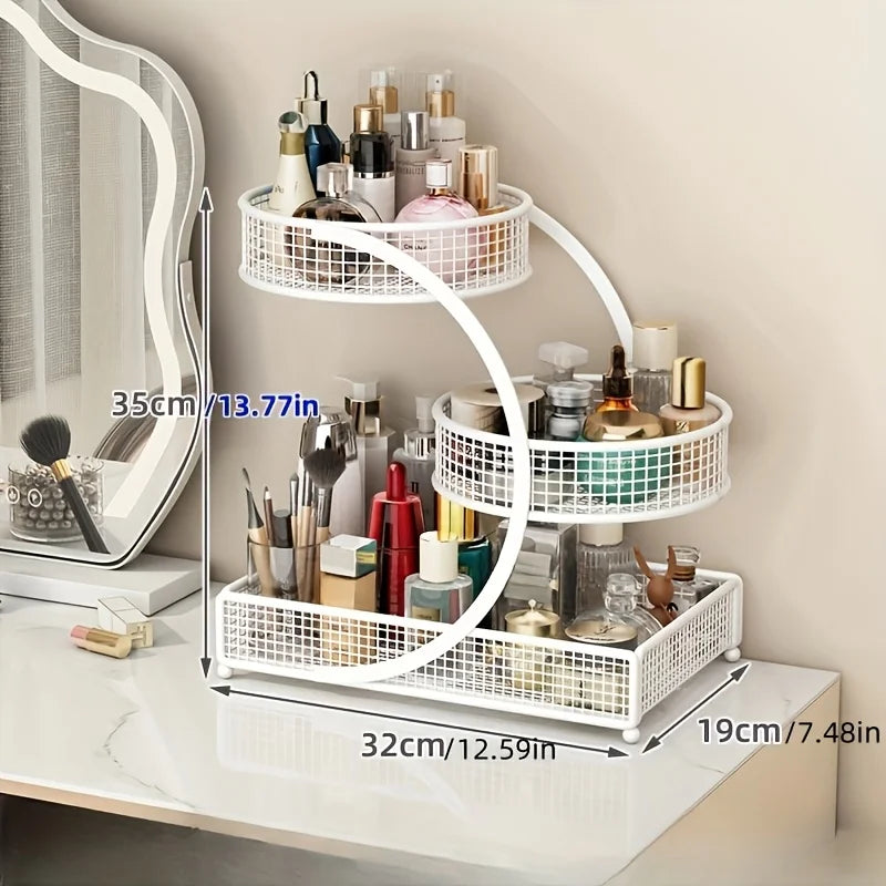 Bronze Metal Cosmetic Organizer Rack for Lipsticks & Skincare