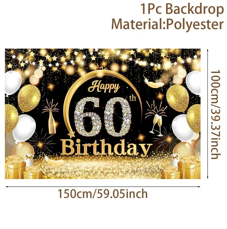 Happy Birthday 40 50 60 Latex Balloons for Adult Birthday Party Decoration 40th 50th 60th Confetti Balloon Anniversary Supplies