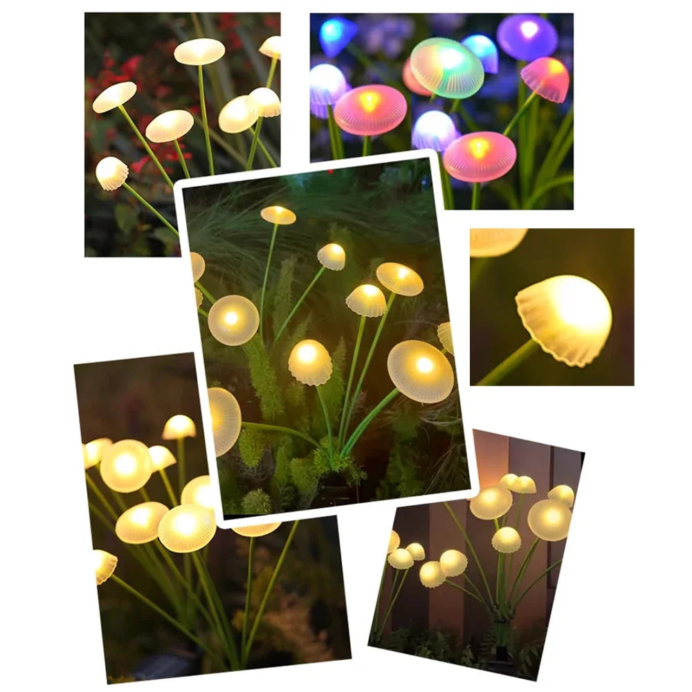 Lampe solaire LED en forme de méduse et de champignon, éclairage décoratif de jardin, étanche et économe en énergie, idéal pour une pelouse ou une cour
