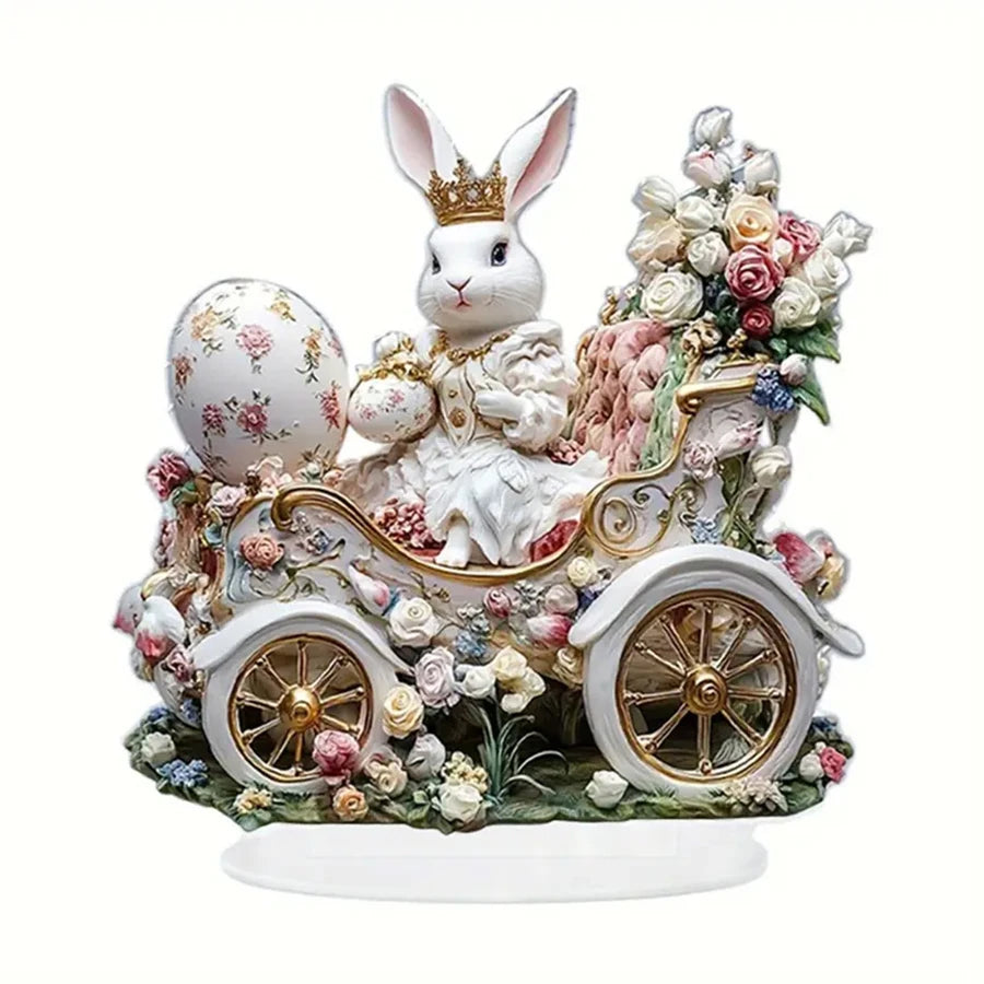 2D Flat Cute Easter Bunny Acrylic Standing Brand with Stand Tabletop Decoration Room Decoration Sign Perfect Gift