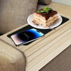Bamboo Sofa Armrest Cup Holder Tray with Storage Organizer
