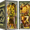 DIY Book Nook Kit, DIY Dollhouse Booknook Bookshelf Insert Decor Alley Book Nook Kits for Adults,Bookends Model - Wander Library