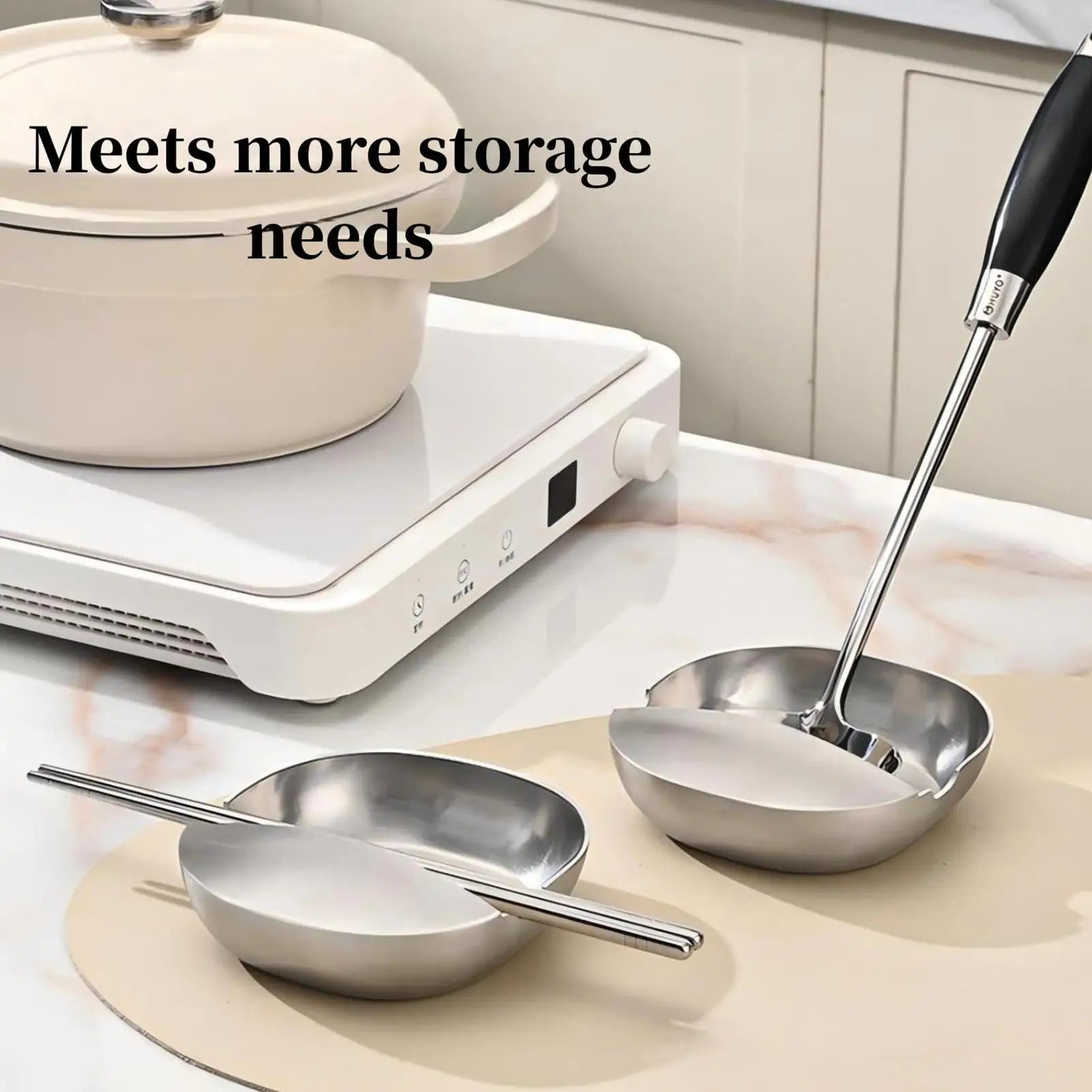 Stainless Steel Stove Spoon Holder – Self-Standing Utensil & Spatula Rest for Kitchen Counter