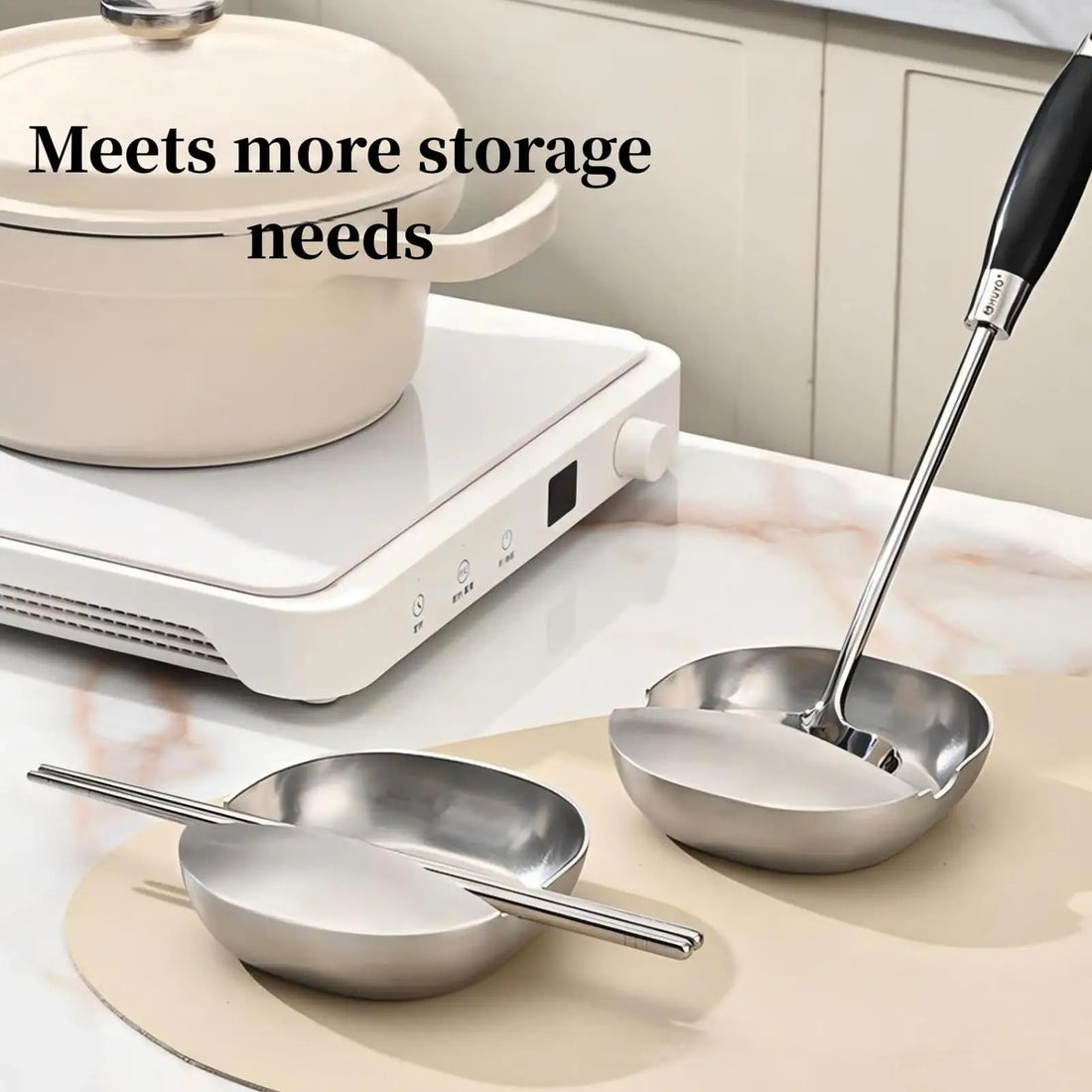 Stainless Steel Stove Spoon Holder – Self-Standing Utensil & Spatula Rest for Kitchen Counter