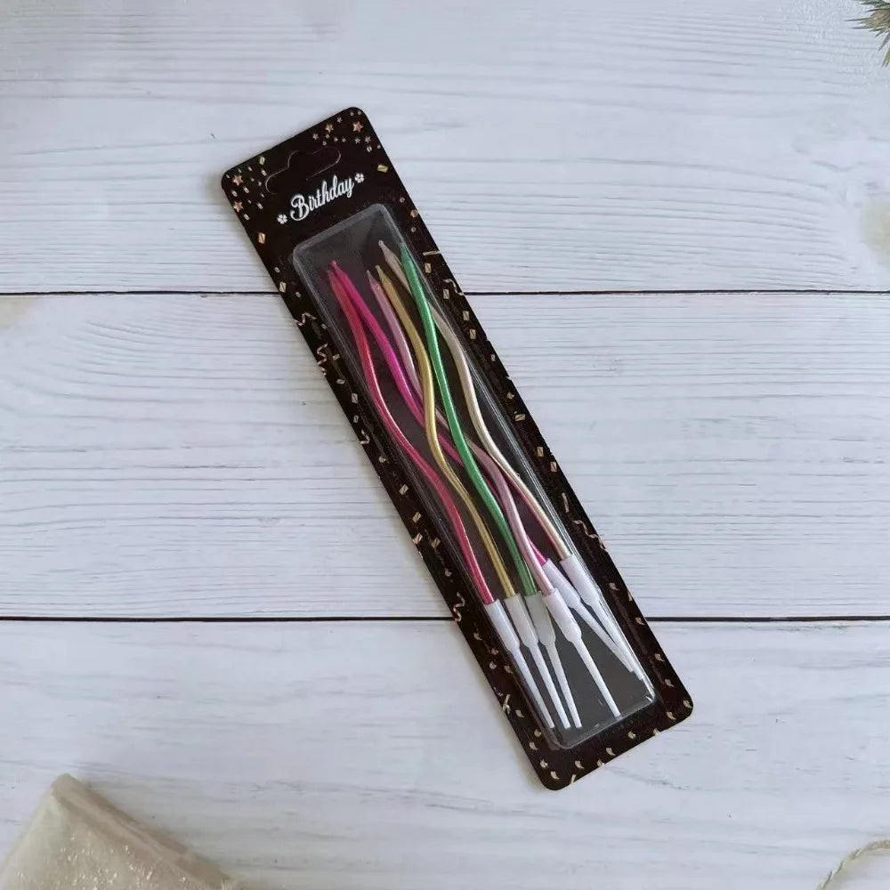 12/48pcs/1case Birthday Candles Spiral Cake Candles Long Thin Cake Candles For Wedding Party And Cake Decoration