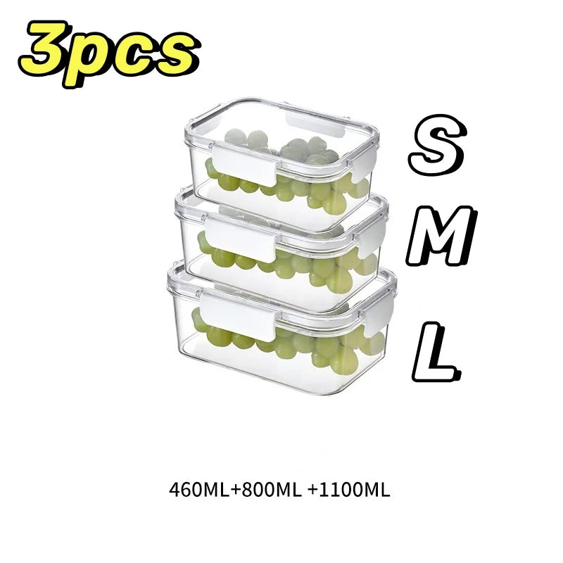 Sealed Crisper Box Refrigerator Storage Container – BPA-Free Fresh Keeping Box for Vegetables, Fruit & Lunch (S/M/L)