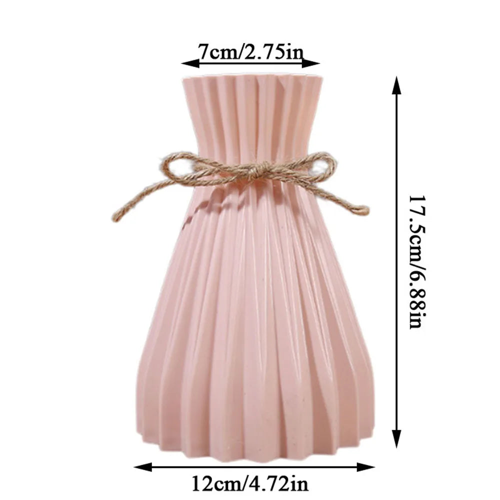 Creative Origami Vase European Pleated Vase Plastic Waist Folding Flower Vase Folding Paper Style Dry Flower Bottle Modern