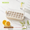 Ice Cube Tray with Lid & Bin – Quick-Fill Easy Press No-Touch Release Freezer Mold (7/14/21 Pcs)