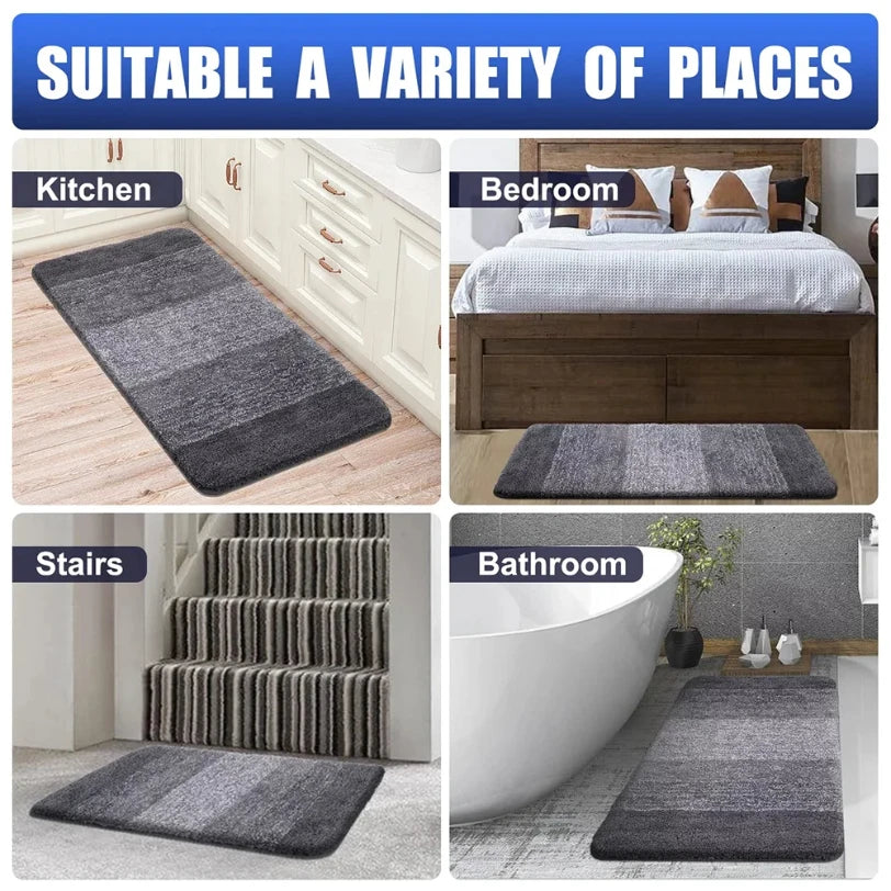 40x60CM Bathroom Rug Soft Foot Mat Absorbent Microfiber Bath Rugs Non-Slip Plush Carpet Wash Dry Bath Mat For Door Floor Shower