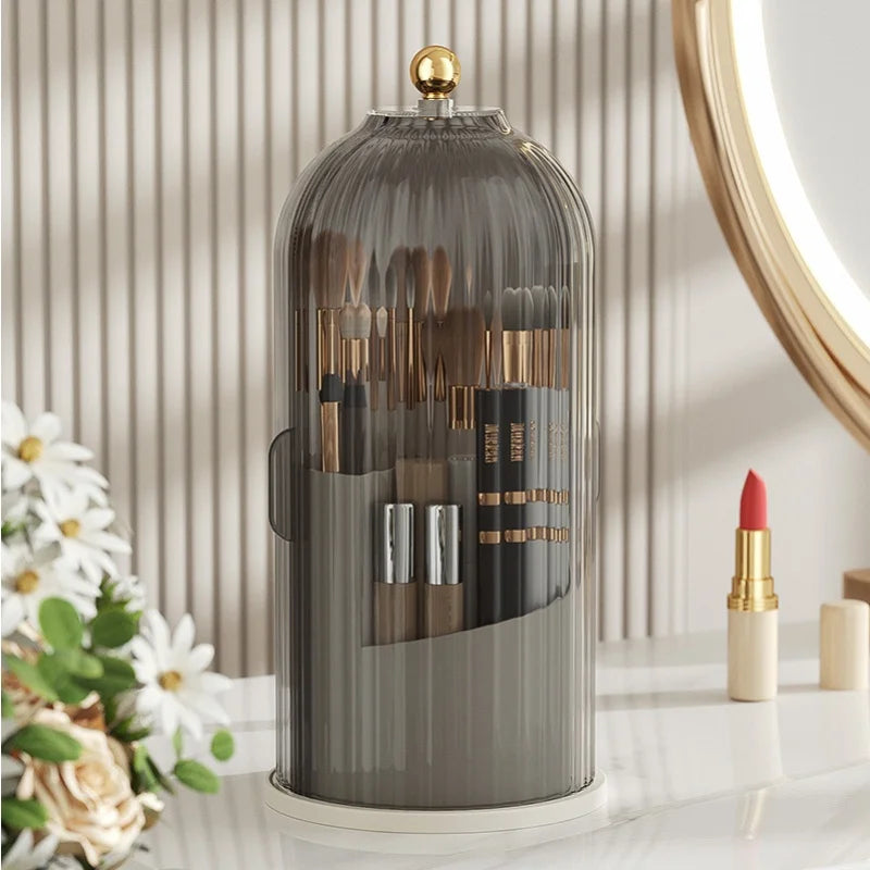 Rotating Makeup Brush Storage Box – Dressing Table Organizer for Easy Brush Storage & Display