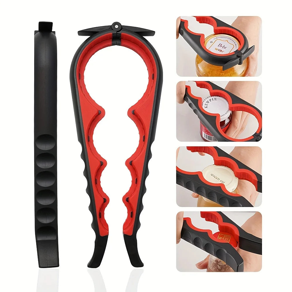 Can Opener For Elderly With Weak Hands, Arthritis, 3 In 1 Multifunctional Bottle Opener, Easily Open Jars, Kitchen Essential