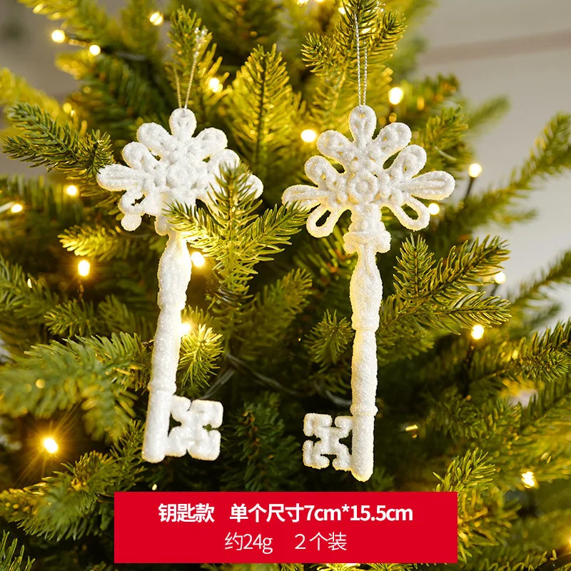 Xmas Tree Pendants Snowflake Angel Deer Hanging Ornaments Christmas Decorations For Home Xmas 2024 Navidad New Year Party