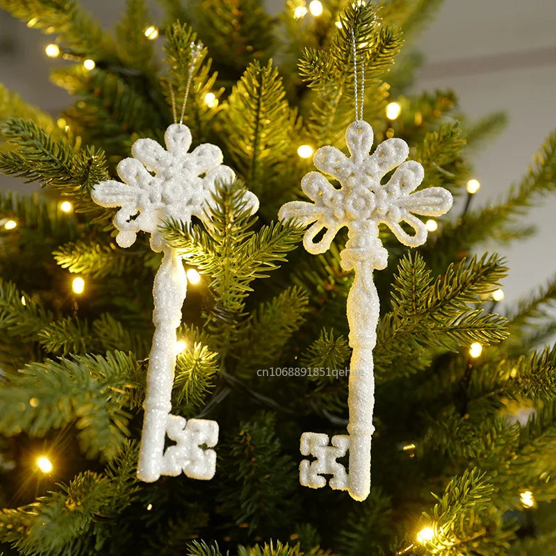 Xmas Tree Pendants Snowflake Angel Deer Hanging Ornaments Christmas Decorations For Home Xmas 2024 Navidad New Year Party