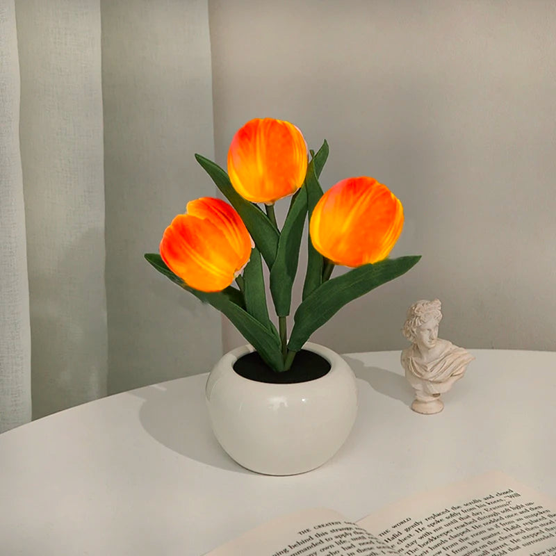LED Tulip Night Light – Simulation Flower Atmosphere Desk Lamp for Room Decor & Gift