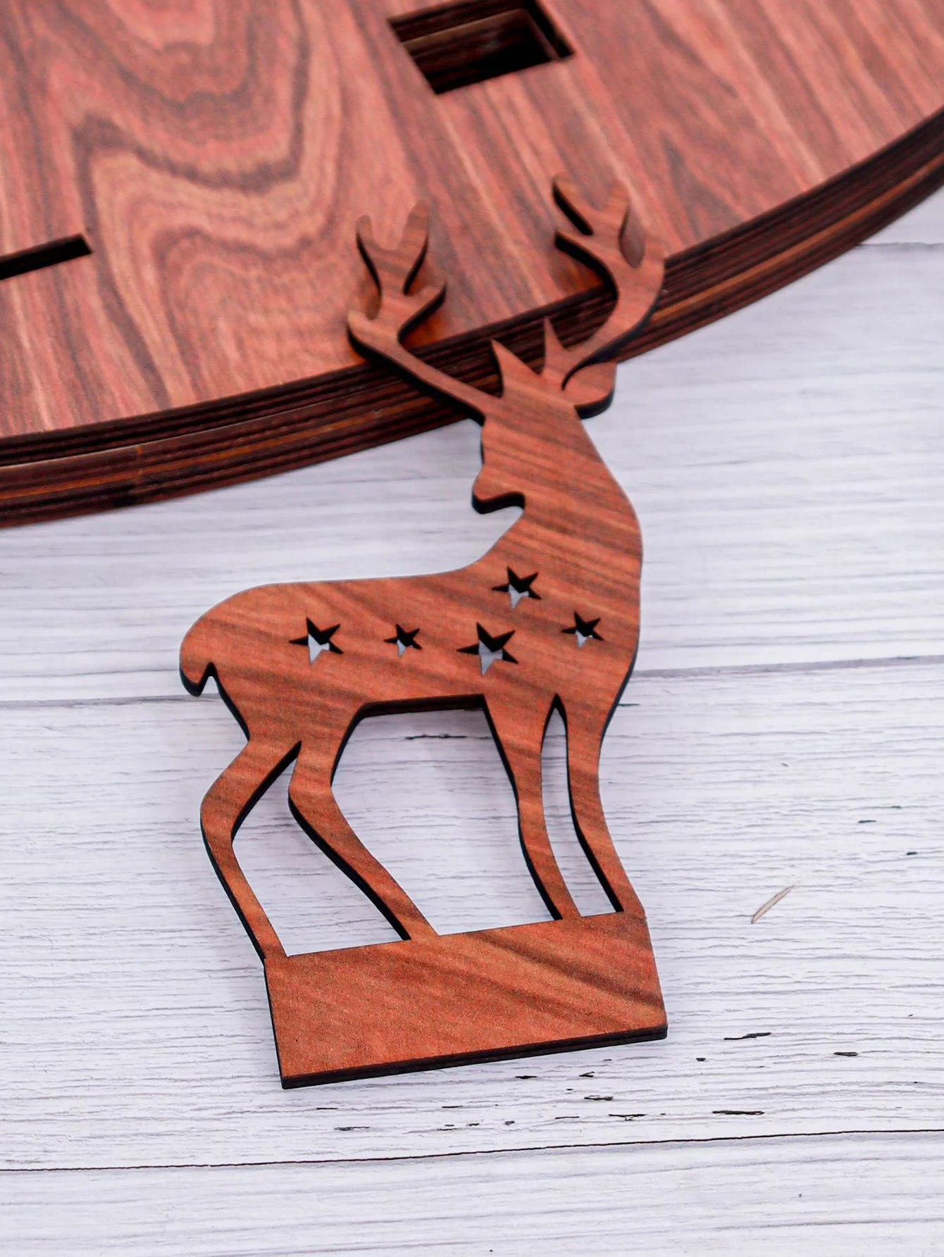 3pcs Christmas Tree Shape Luminous Wooden Nativity Scene Ornaments Elk Christmas Decorations Ornaments Party Decorations