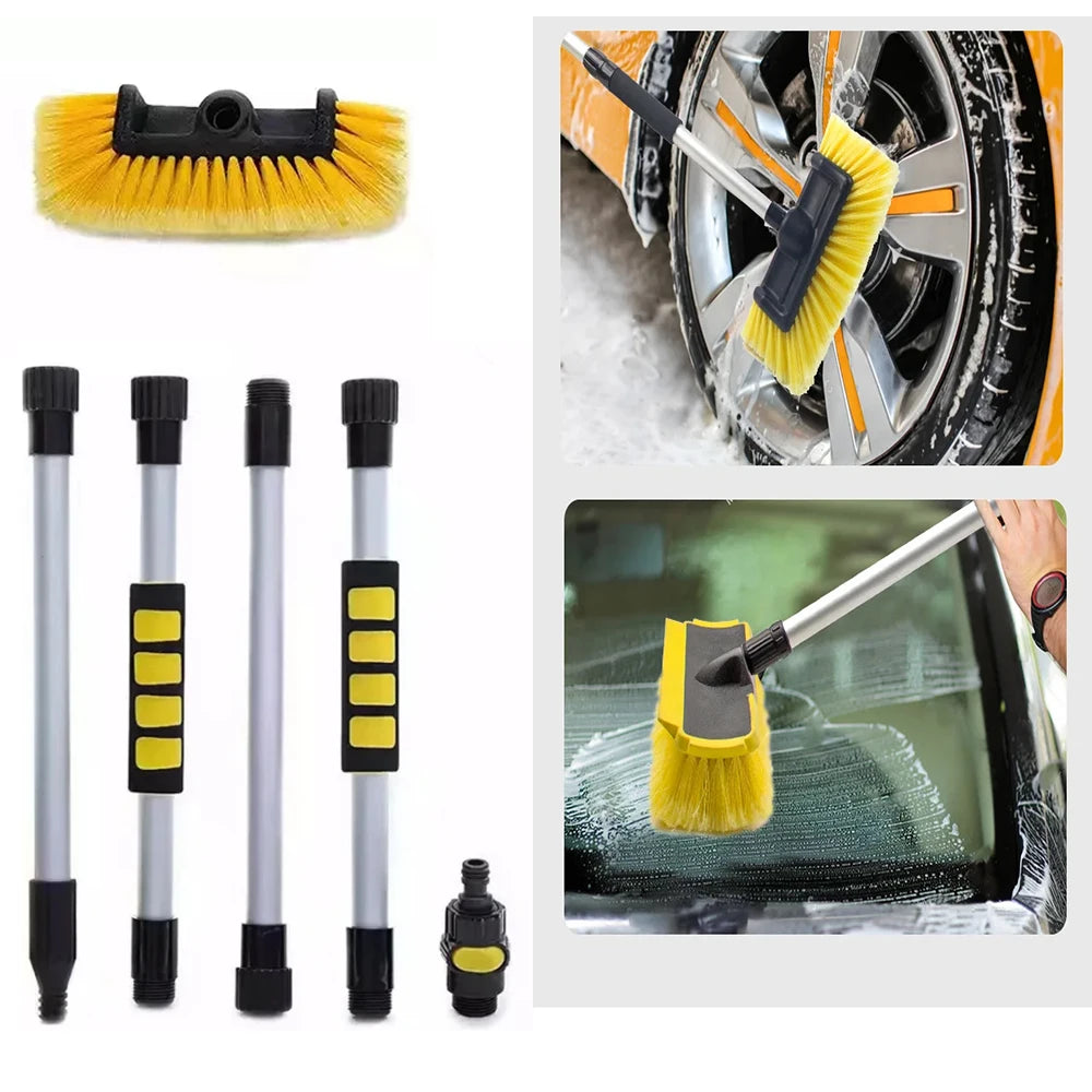 Soft Bristle Car & Truck Wash Brush with Pole – Ultra-Soft Exterior Cleaning Brush for Car, RV, SUV & Boat
