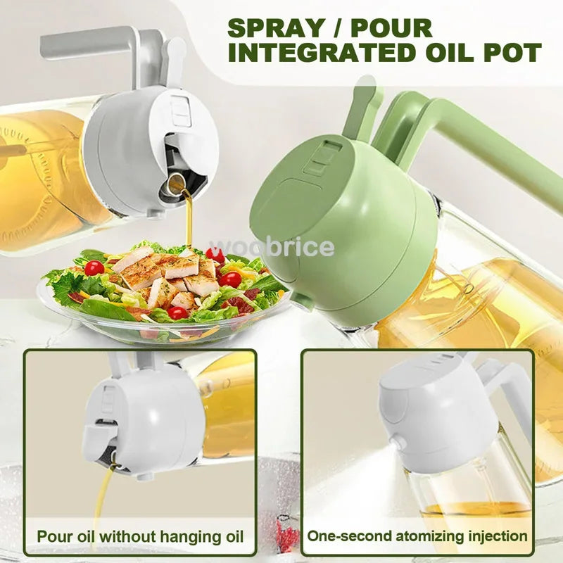2 in 1 Kitchen Oils Spray Bottle Olive Sprayer Oil Spray Oil Sprayer Plastic for Cooking BBQ Baking Oils Dispenser Accessories