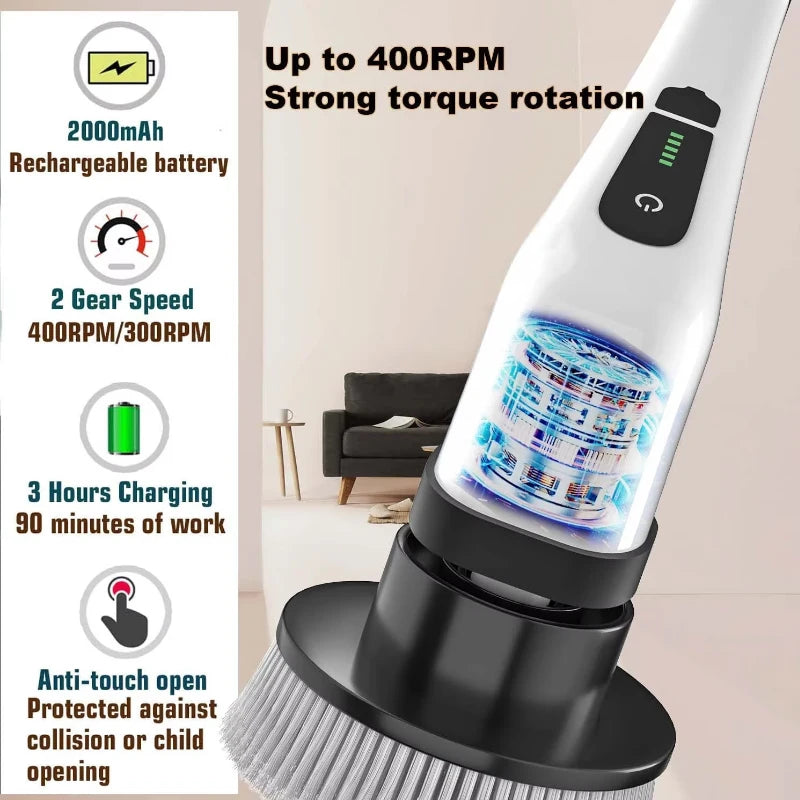 Cordless Electric Spin Scrubber for Kitchen & Bathroom Cleaning