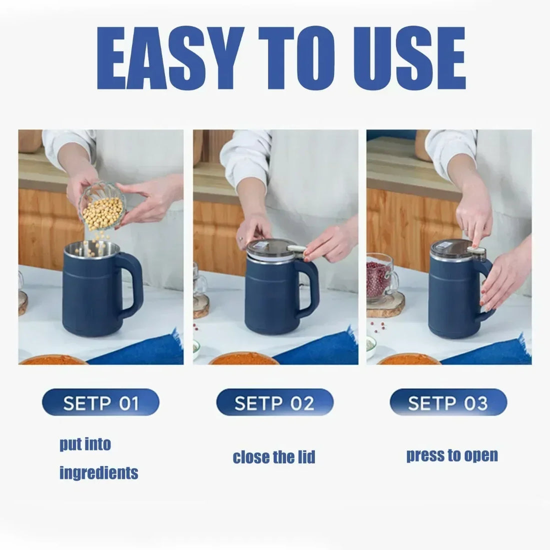 TINSOL Electric Coffee Bean Grinder – 500ml Stainless Steel Blade Grinder for Home Kitchen