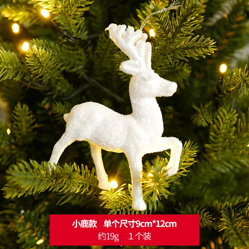Xmas Tree Pendants Snowflake Angel Deer Hanging Ornaments Christmas Decorations For Home Xmas 2024 Navidad New Year Party