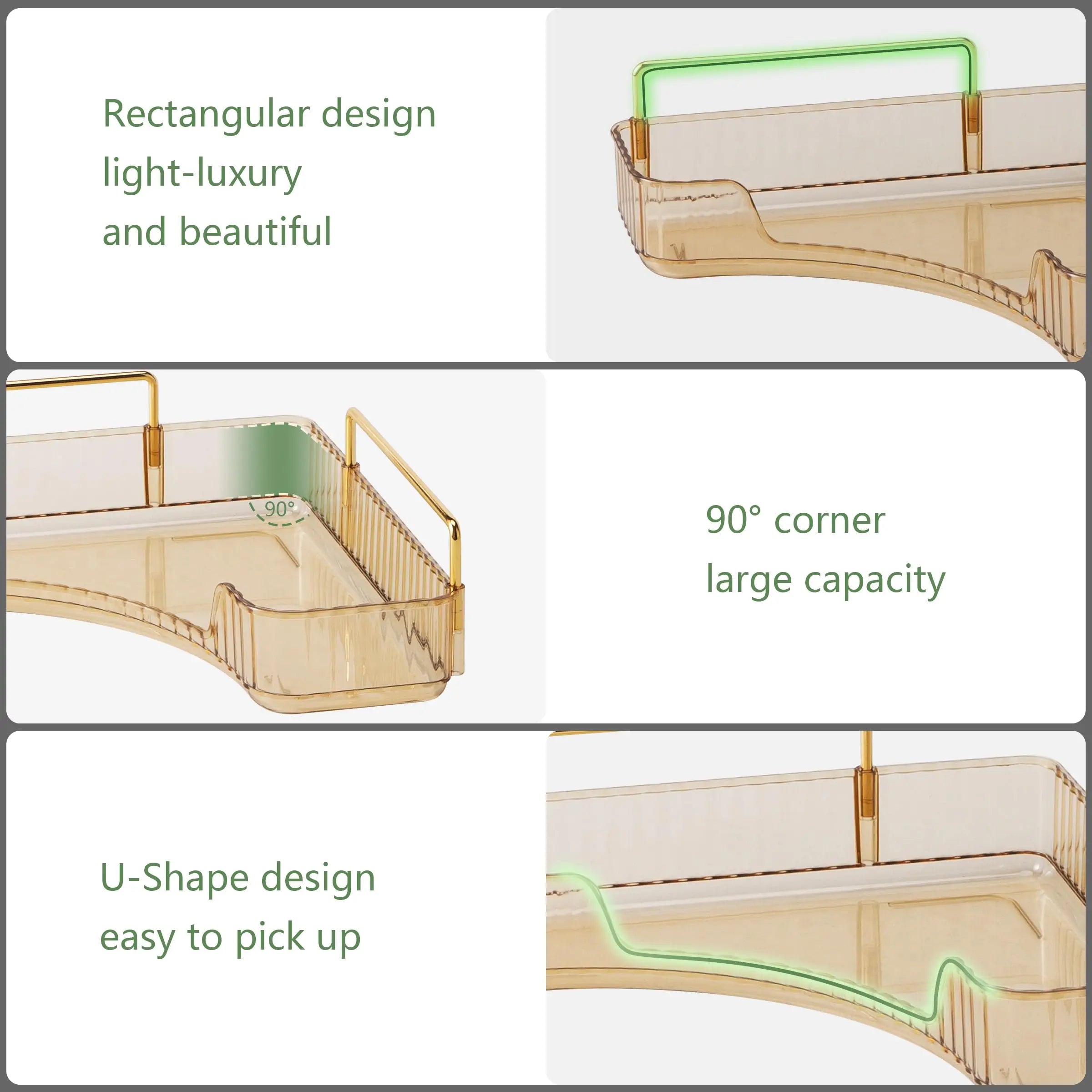 Bathroom Counter Organizer – Countertop Shelf Tray for Skincare, Perfume & Cosmetics on Dresser