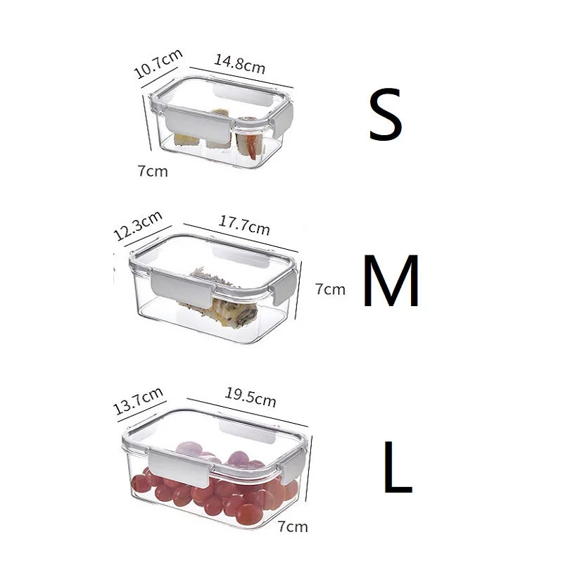 Sealed Crisper Box Refrigerator Storage Container – BPA-Free Fresh Keeping Box for Vegetables, Fruit & Lunch (S/M/L)