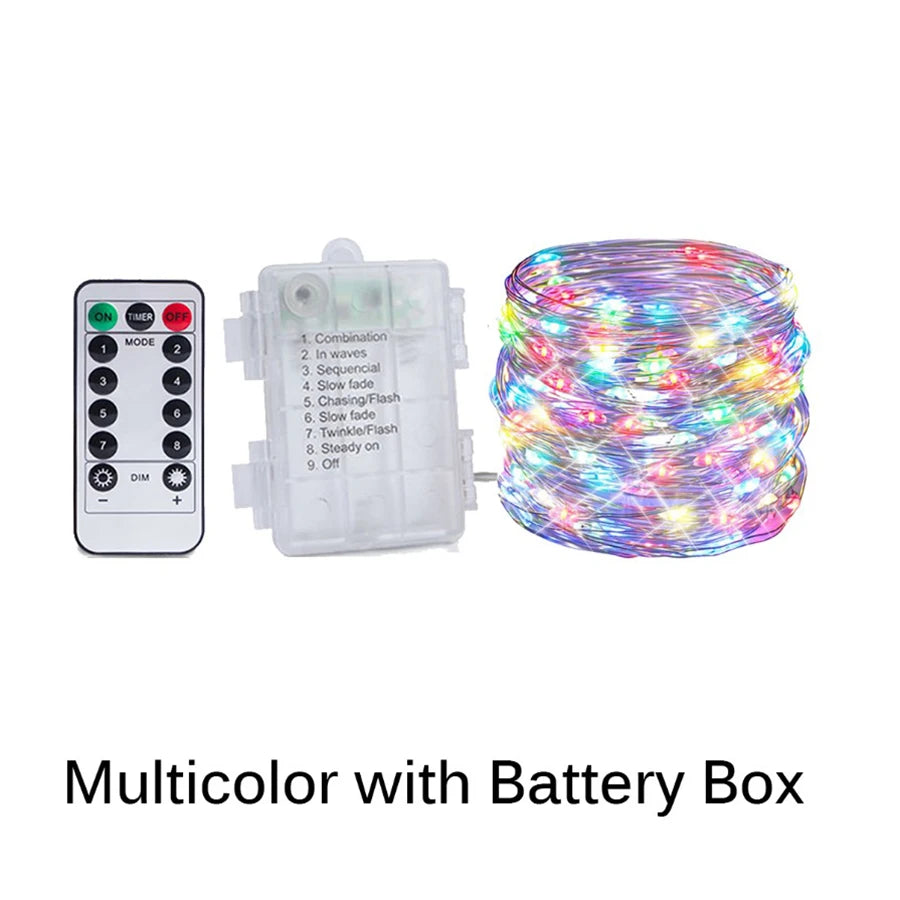 Led String Light Christmas Fairy Light USB Battery Remote Garland Copper Wire LED Lamp for Wedding Party Decoration 10M 20M