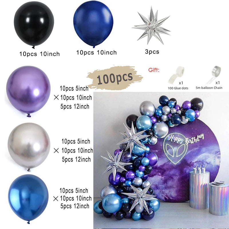 Black and Gold Balloons Garland Arch Kit with Starburst Foil Balloons for Wedding Birthday Family Party Decorations Supplies