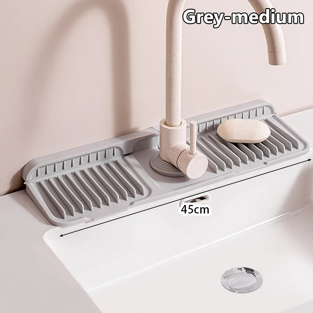 Silicone Faucet Draining Mat – Quick-Dry Water-Absorbent Countertop Sink Protector