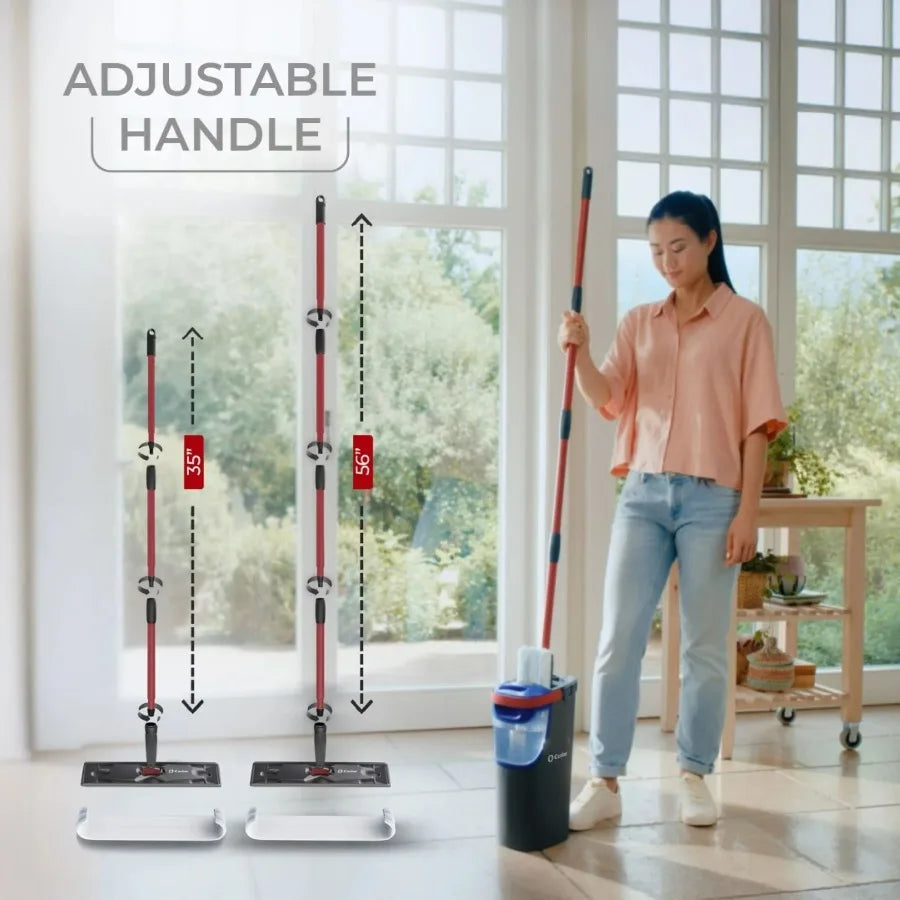 O-Cedar H2PrO Flat Mop System – Dual-Tank 100% Clean & Dirty Water Separation with Washable Microfiber Pad