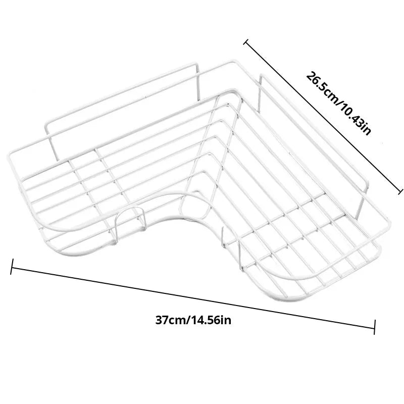 1pc Wall Mounted Bathroom Storage Rack Punch-free Bathroom Shelf  Triangle Storage Rack   Bathroom Accessories