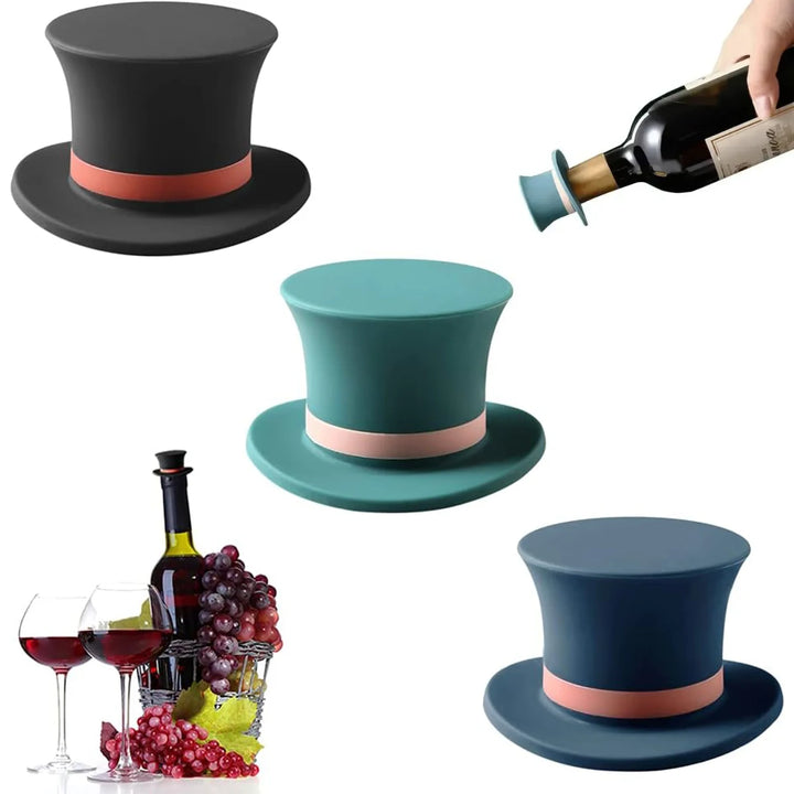1/3 PCS Magic Hat Wine Bottle Stopper – Seal Silicone Cover, Airtight for Champagne, Whiskey & Brandy, Leak-Proof, Kitchen Tools