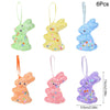 24/6pcs Painted Foam Easter Eggs Rabbit Hanging Ornaments Decoration for Home Easter Tree Pendants Basket Decor Kids Gift 2025