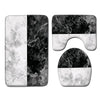 3pcs Marble Pattern Bath Mats Anti Slip Bathroom Mat Set Washable Toilet Seat Lid Cover Pedestal Rug Set Home Decor