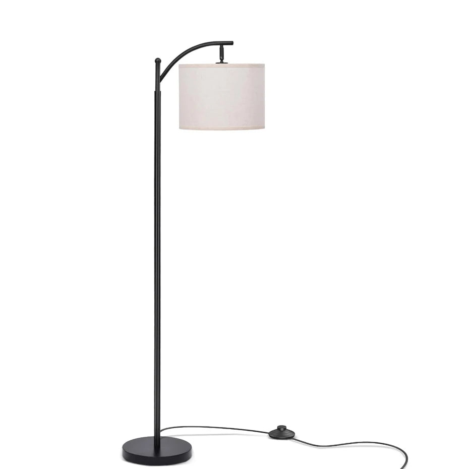 Arc Floor Lamp Modern Floor Lamp with 3 Color Temperatures Bulb Standing Lamps with Adjustable Hanging Lampshade for Living Room