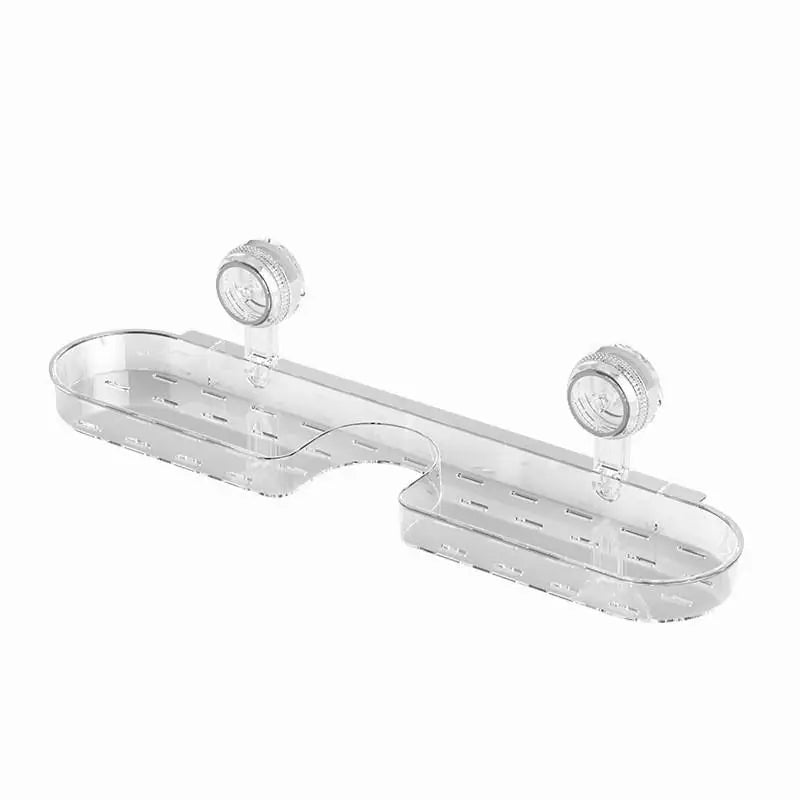 Suction Cup Washbasin Storage Rack – Punch-Free Bathroom Shower Caddy & Self-Draining Organizer Shelf