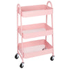 3-Tier Rolling Metal Kitchen Storage Cart with Wheels