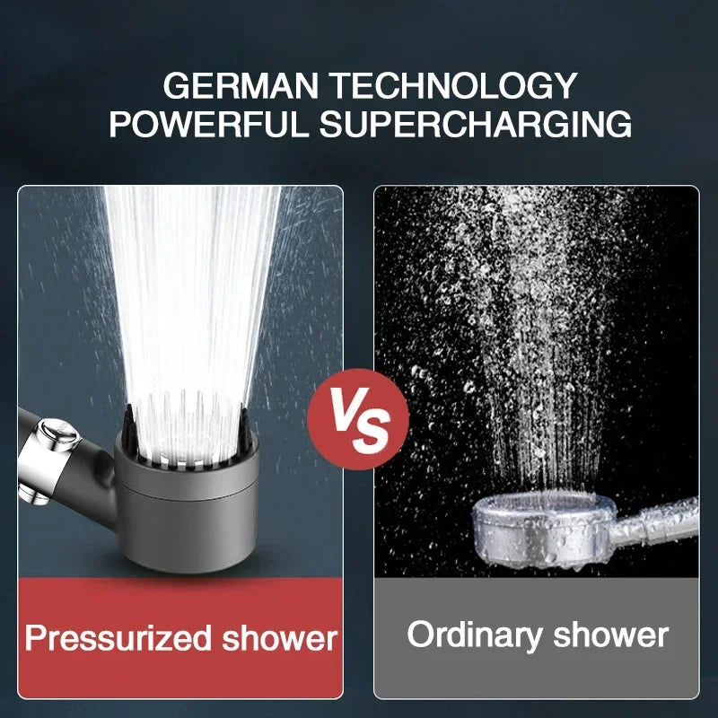3-Mode High Pressure Shower Head with Massage Brush Filter
