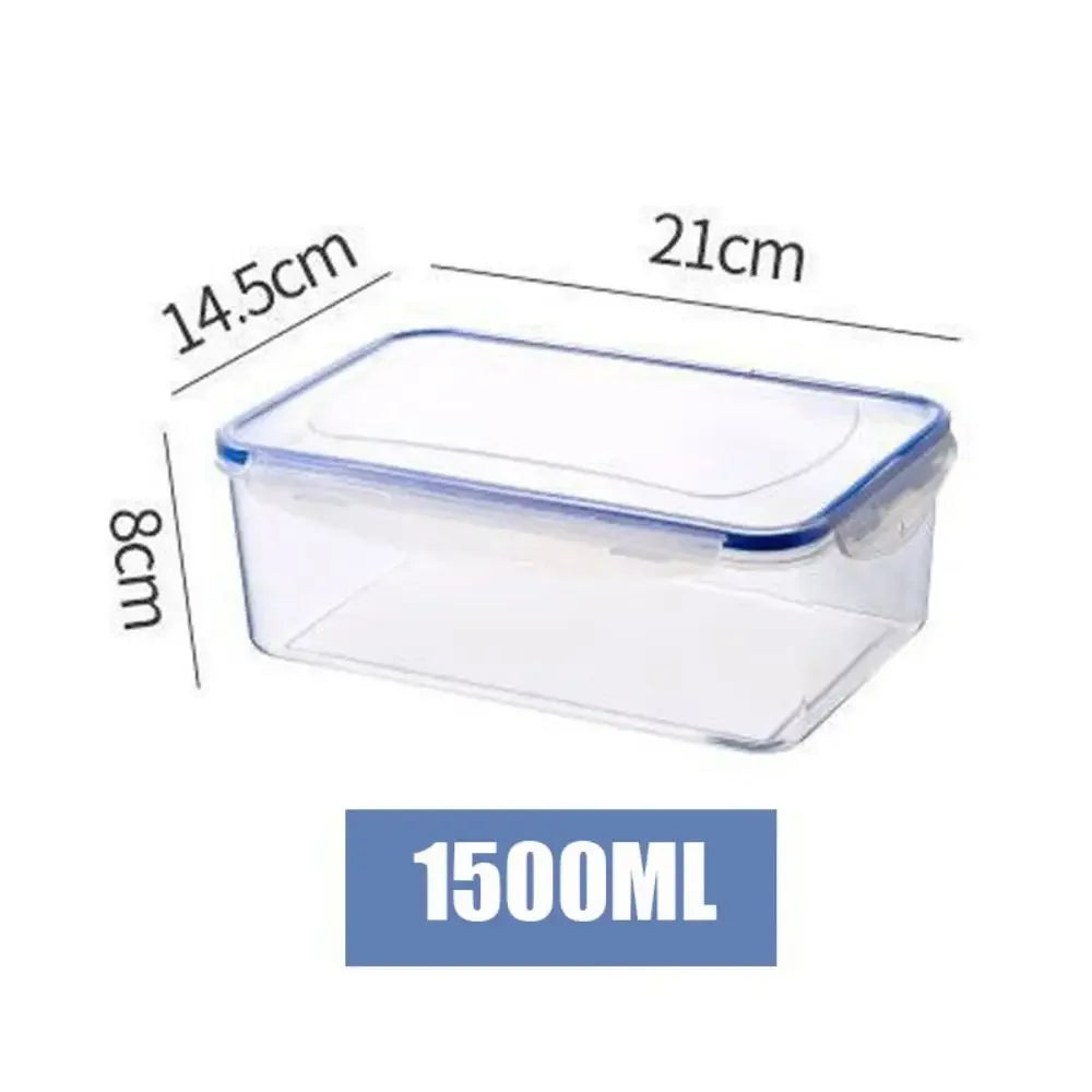 1Pc/4Pcs Refrigerator Storage Box Food Containers Plastic Fresh-Keeping Box with Lid Portable Storage Box Kitchen Organization
