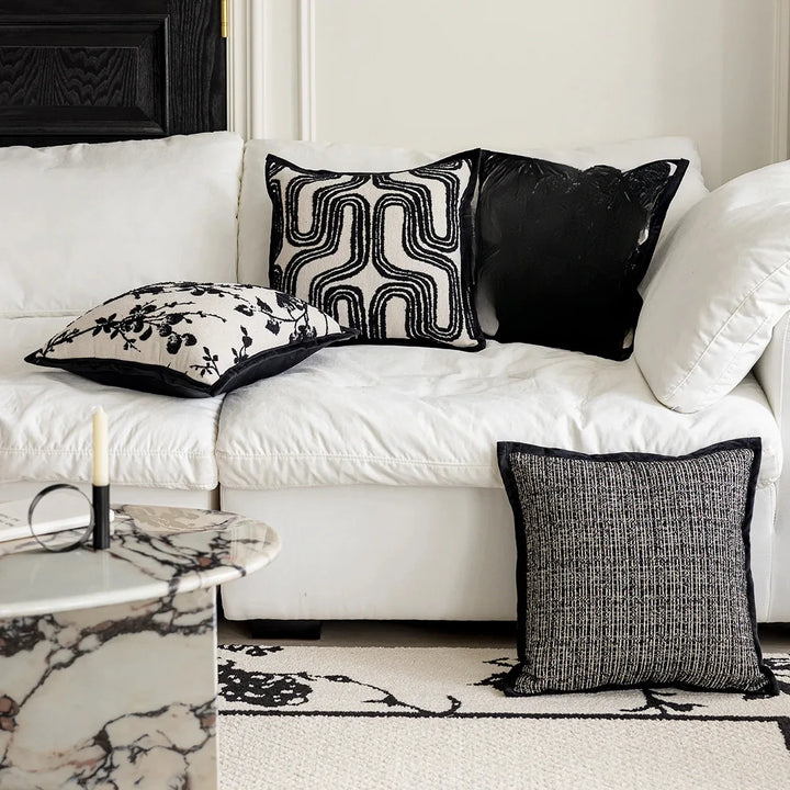 45x45cm Black Throws Pillow Cover Nordic Modern Minimalist Cushion Cover Pillowcase for Living Room Decoration Couch Home Decor