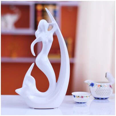 Modern Feng Shui Ceramic Figurines Livingroom Ornaments Home Furnishing Decoration Crafts Office Room Accessories Wedding Gifts