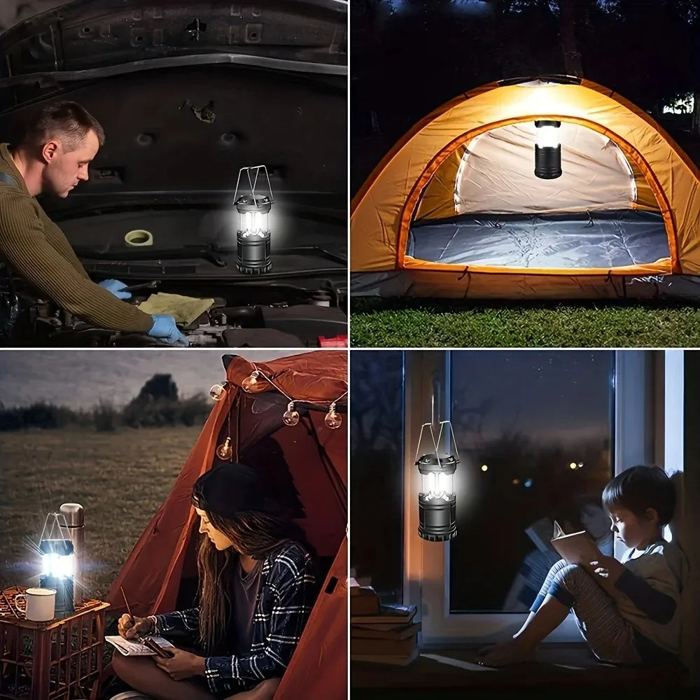 HOMEFISH Camp Lamp, Outdoor Tent Light, Portable Lantern, Multifunctional Emergency Light, Battery Powered (Without Batteries )