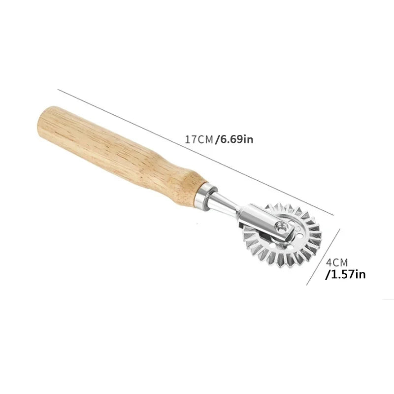 Manual Pasta Cookie Molds Ravioli Cutter Cookie Press Mold with Wooden Handle Kitchen Baking Tool for Dumplings Lasagna Pierogi