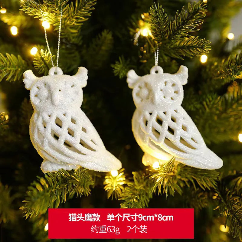 Xmas Tree Pendants Snowflake Angel Deer Hanging Ornaments Christmas Decorations For Home Xmas 2024 Navidad New Year Party