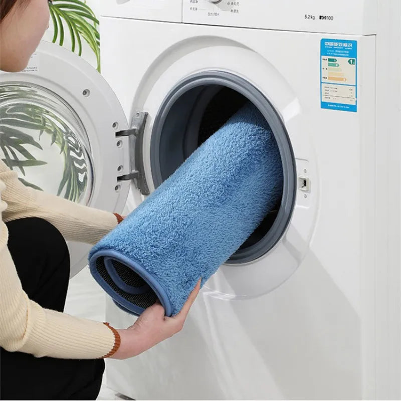 Fluffy Bathroom Bath Mat Anti-slip Bath Carpets Doormat For Toilet Absorbent Floor Rug Beside Bathtub Wash Basin Washable